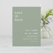 Grün-Minimal-Foto-Save the Date-Karte Save The Date (Stehend Vorderseite)