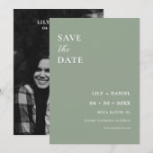 Grün-Minimal-Foto-Save the Date-Karte Save The Date (Vorne/Hinten)