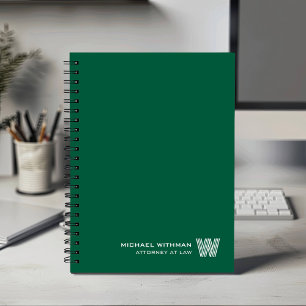 GRÜN Minimal Monogramm Initial CORPORATE BUSINESS Notizblock