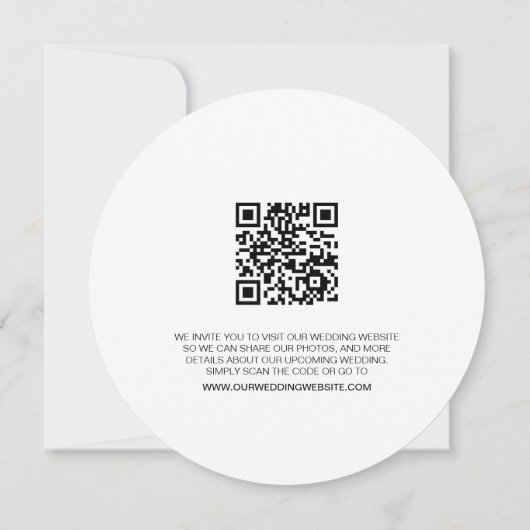 Grün minimale Hochzeit Datum speichern Einladung (Rückseite)