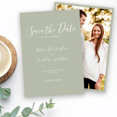 Grün-minimale Hochzeit speichern Sie das Datum Save The Date