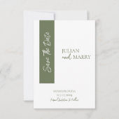 GRÜN Minimalist Save The Date (Vorderseite)