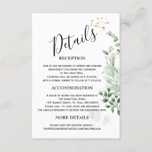 Grün-Minimalistische Hochzeitseinlagenkarten Begleitkarte