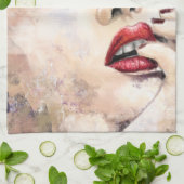 Grün Mit Augen Hübsche Frau Küchentücher (Gefaltet)