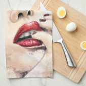 Grün Mit Augen Hübsche Frau Küchentücher (Viertel Falte)