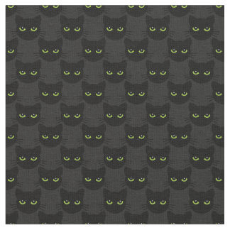 Grün - mit Augen Katzen auf Grafit-Hintergrund Stoff