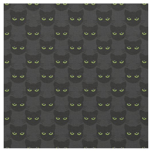 Grün - mit Augen Katzen auf Grafit-Hintergrund Stoff (Nahaufnahme)