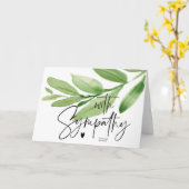 Grün mit Beileid Beileid Trauerherz Karte (Gelbe Blume)