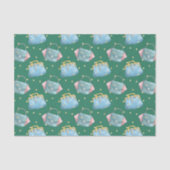 Grün mit blauer Farbe Seidenpapier (Vorderseite)