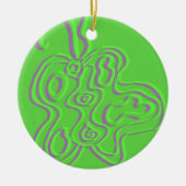 Grün mit der Aufschrift "Red" Flutterfly Keramikornament (Vorne)