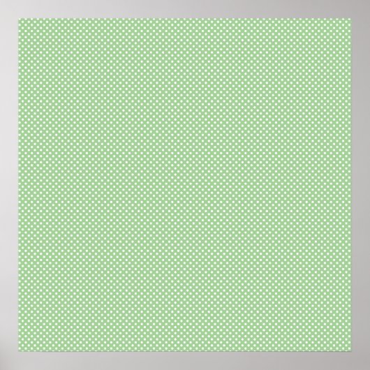Grün mit einfachen weißen Punkten Poster (Vorne)