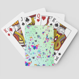 Grün mit farbenfrohem Musikdesign Spielkarten