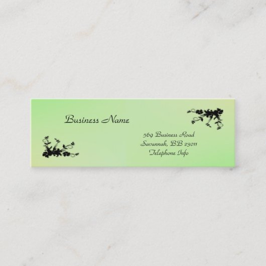 Grün mit gelber Kiss Elegante Visitenkarte (Vorderseite)