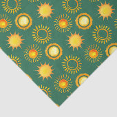 Grün mit gelber Sonne Seidenpapier (Ausschnitt)