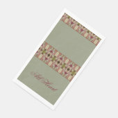 Grün mit Gemustertem Design Serviette (Ecke)