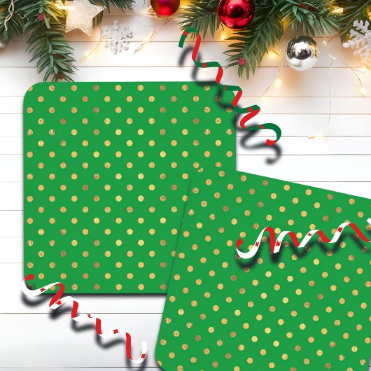 Grün mit Gold-Glitzer-Punkten Getränkeuntersetzer