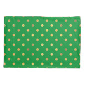 Grün mit Gold-Glitzer-Punkten Kissenbezug (Rückseite)