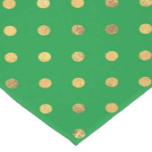 Grün mit Gold-Glitzer-Punkten Mittelgroßer Tischläufer (Ecke)