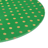 Grün mit Gold-Glitzer-Punkten Schneidebrett (Ecke)