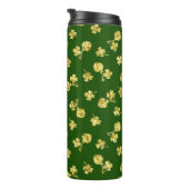 GRÜN MIT GOLD GLITZER SEHEN IRISCHE KLEEBLÄTTER THERMOSBECHER (Nach rechts gedreht)