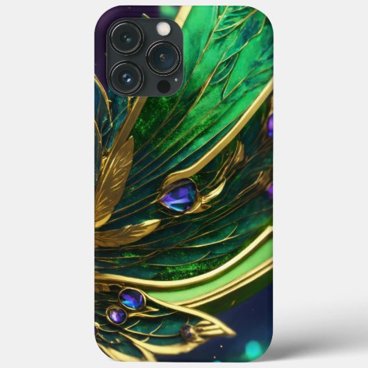 grün mit goldfarbenem Case-Mate iPhone hülle (Rückseite)