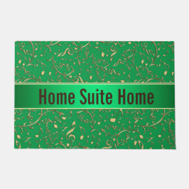 Grün mit GoldMusiknoten-willkommene Fußmatte