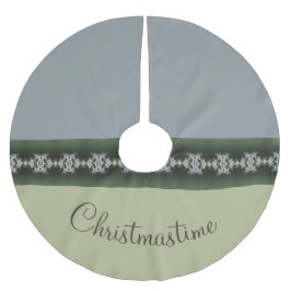 Grün mit grauem Urlaub Polyester Weihnachtsbaumdecke