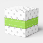 Grün mit grauer Polka Dots Baby Dusche Geschenkschachtel (Rückseite)