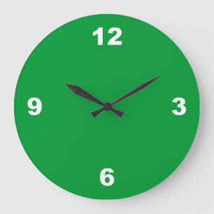 Grün mit großer, weißer Wandleuchte Große Wanduhr