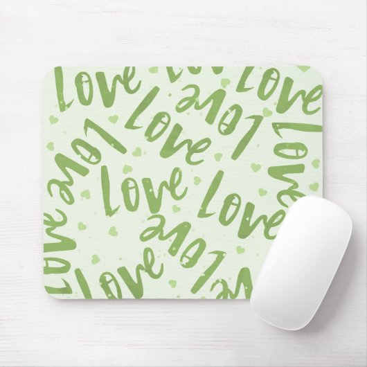 GRÜN MIT HAND-DRAWN-RANDOM-LIEBE MOUSEPAD (Mit Mouse)
