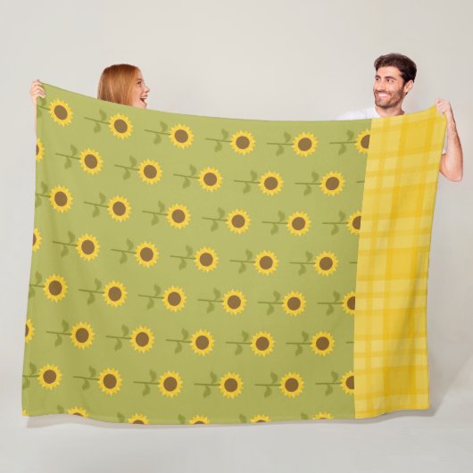 GRÜN MIT HÜBSCHEN FALL-SONNENBLUMEN FLEECEDECKE (Beispiel)