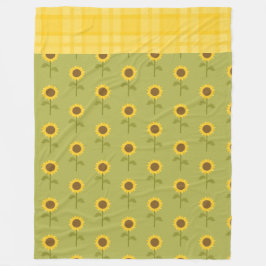 GRÜN MIT HÜBSCHEN FALL-SONNENBLUMEN FLEECEDECKE