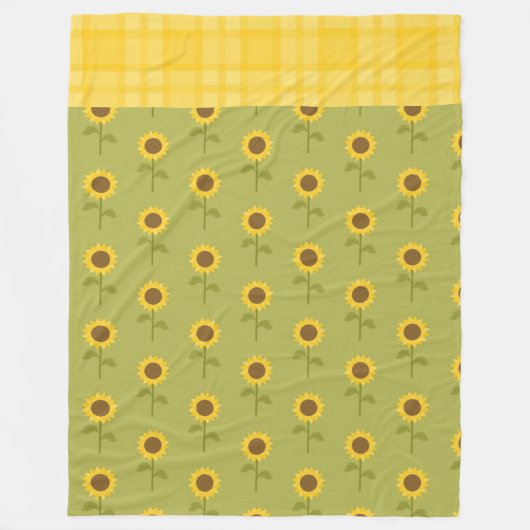 GRÜN MIT HÜBSCHEN FALL-SONNENBLUMEN FLEECEDECKE (Vorderseite)