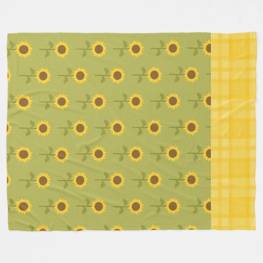 GRÜN MIT HÜBSCHEN FALL-SONNENBLUMEN FLEECEDECKE (Vorderseite (Horizontal))