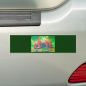 Grün mit kubistischen Abstrakten Junks Autoaufkleber (Auf Auto)