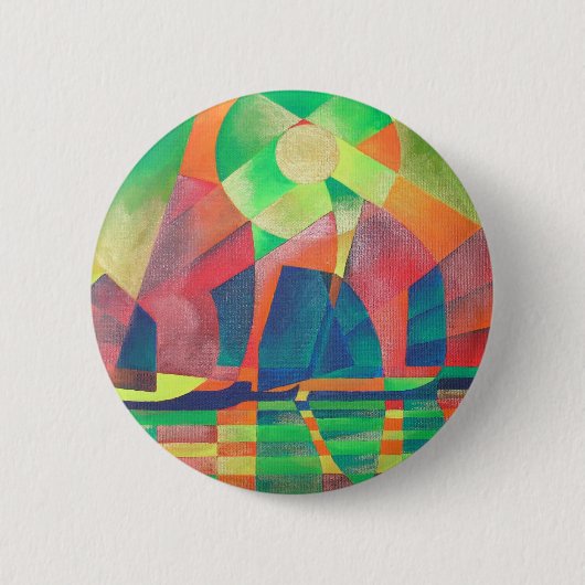 Grün mit kubistischen Abstrakten Junks Button (Vorderseite)