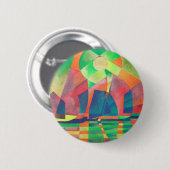 Grün mit kubistischen Abstrakten Junks Button (Vorne & Hinten)