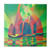 Grün mit kubistischen Abstrakten Junks Fliese (Vorderseite)