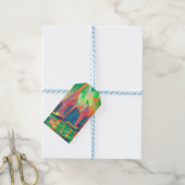 Grün mit kubistischen Abstrakten Junks Geschenkanhänger (Mit Garn)