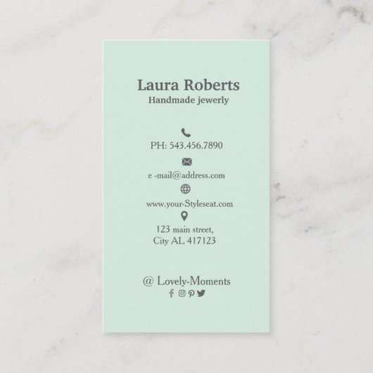 Grün mit leichter Prägung: Hinzufügen eines Logo-O Visitenkarte (Rückseite)