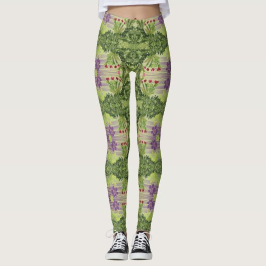 grün mit Lila Leggings (Vorderseite)