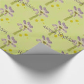 Grün mit Mauve Floral Print Geschenkpapier (Ecke)