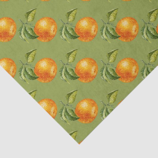 Grün mit Orangen Seidenpapier (Ausschnitt)