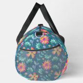 GRÜN MIT PINK & GELBEN RANDOM-BLUME DUFFLE BAG (Rechts)