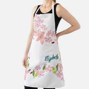 Grün mit rosa Blume Personalisiert Schürze