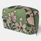 Grün mit rosa Blüten Waschbeutel (Rechte Ecke)