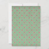 Grün mit rosa Polka Dots Wedding Einladung (Rückseite)