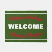 Grün mit Rot und Weiß-Buchstaben Begrüßung Fußmatte (Vorderseite)