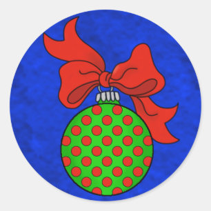 Grün mit roten Punkten Ornament Blue Back Stickers