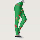 Grün mit roten Weihnachtsschmuck Leggings (Rechts)